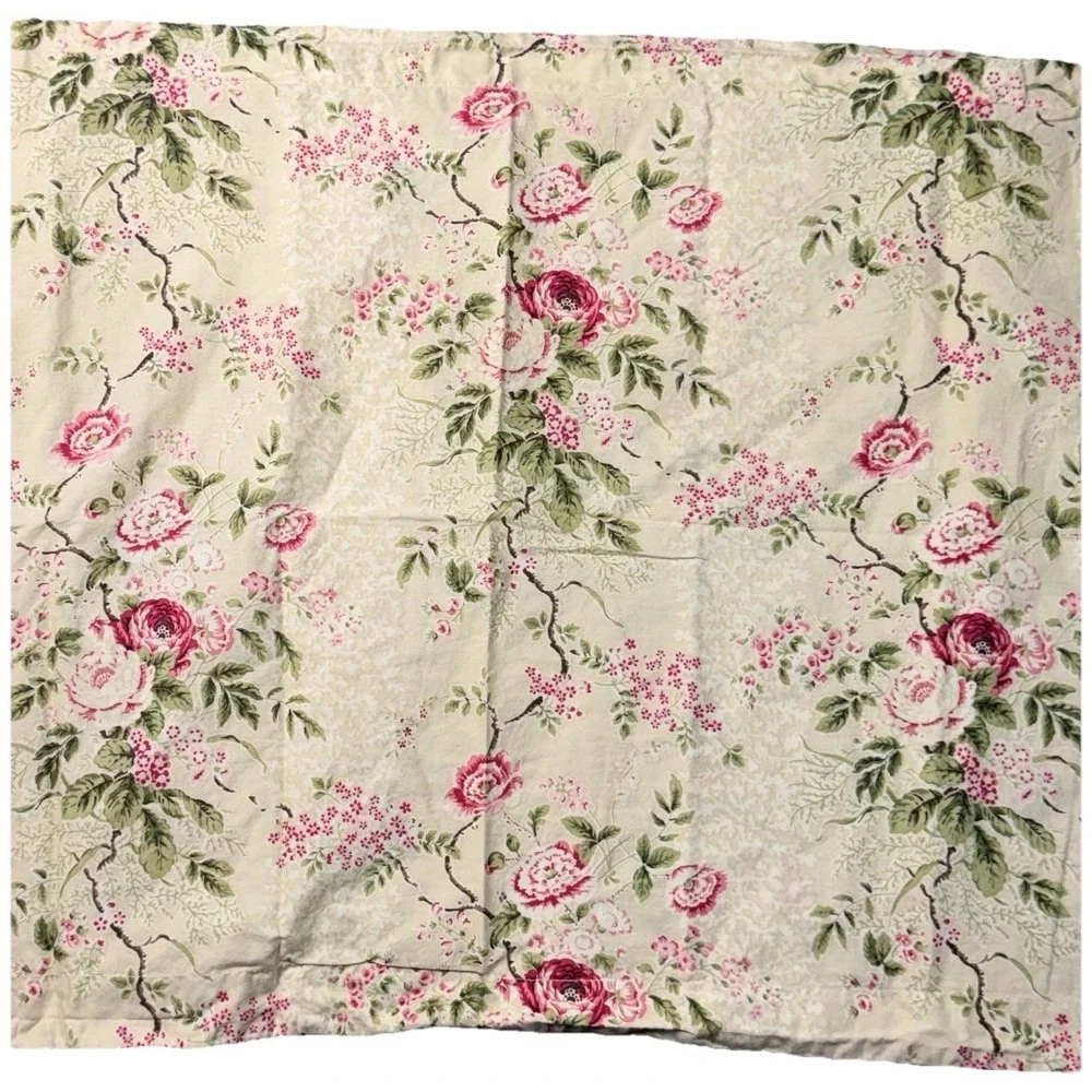 Lauren Ralph Lauren Floral Vine Pillow Sham Pink Roses Cotton Standard VTG (1)